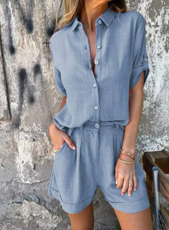 Zomerse Comfortabele Shorts En Blouse Set voor Vrouwen 6