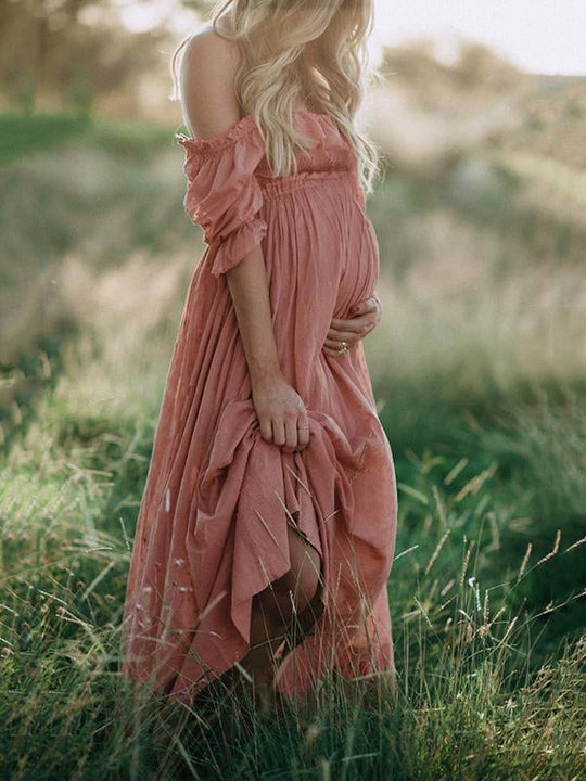 Zwangerschapsjurk Dames | Off-Shoulder & Luchtig Comfort