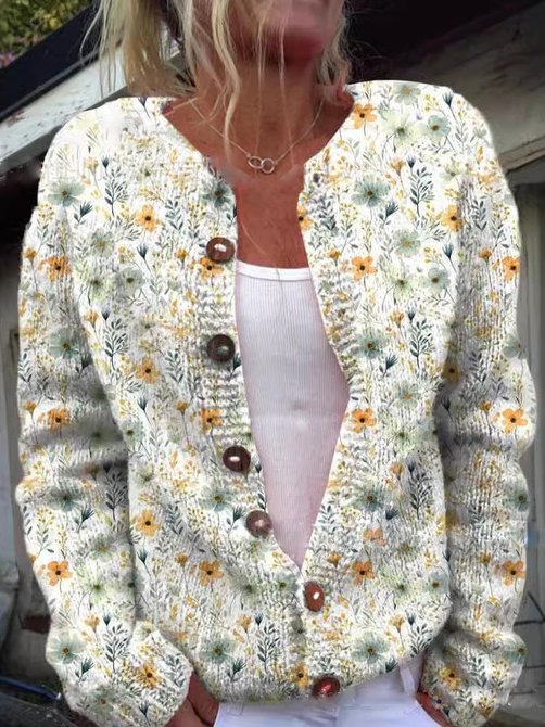 Vest Dames | Bloemenprint & Zachte Warmte 2