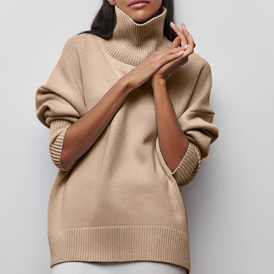 Damen Rollkragenpullover Strickpullover Warm Vielseitig 4