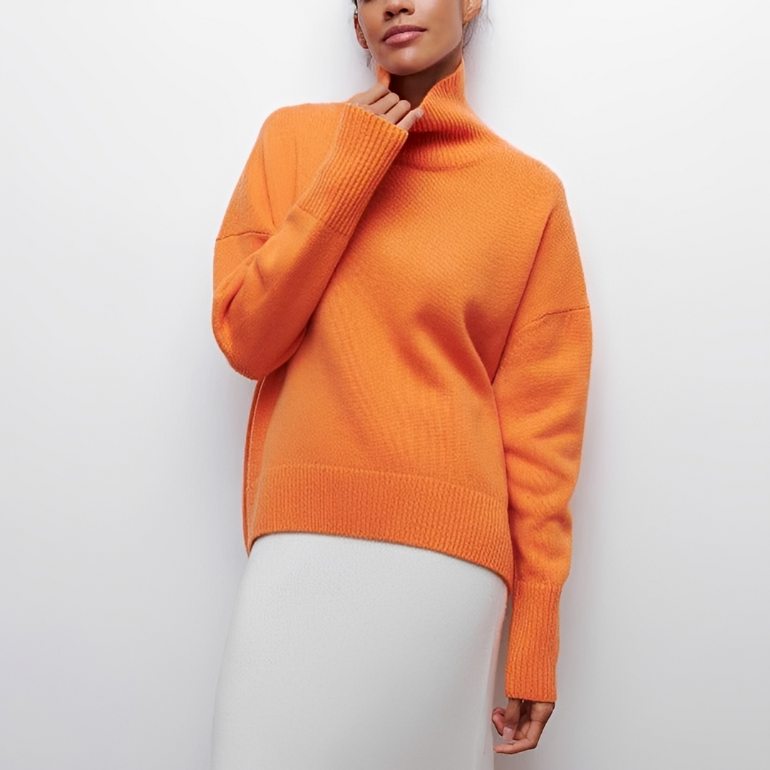 Damen Rollkragenpullover Strickpullover Warm Vielseitig 5