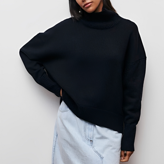 Damen Rollkragenpullover Strickpullover Warm Vielseitig 9