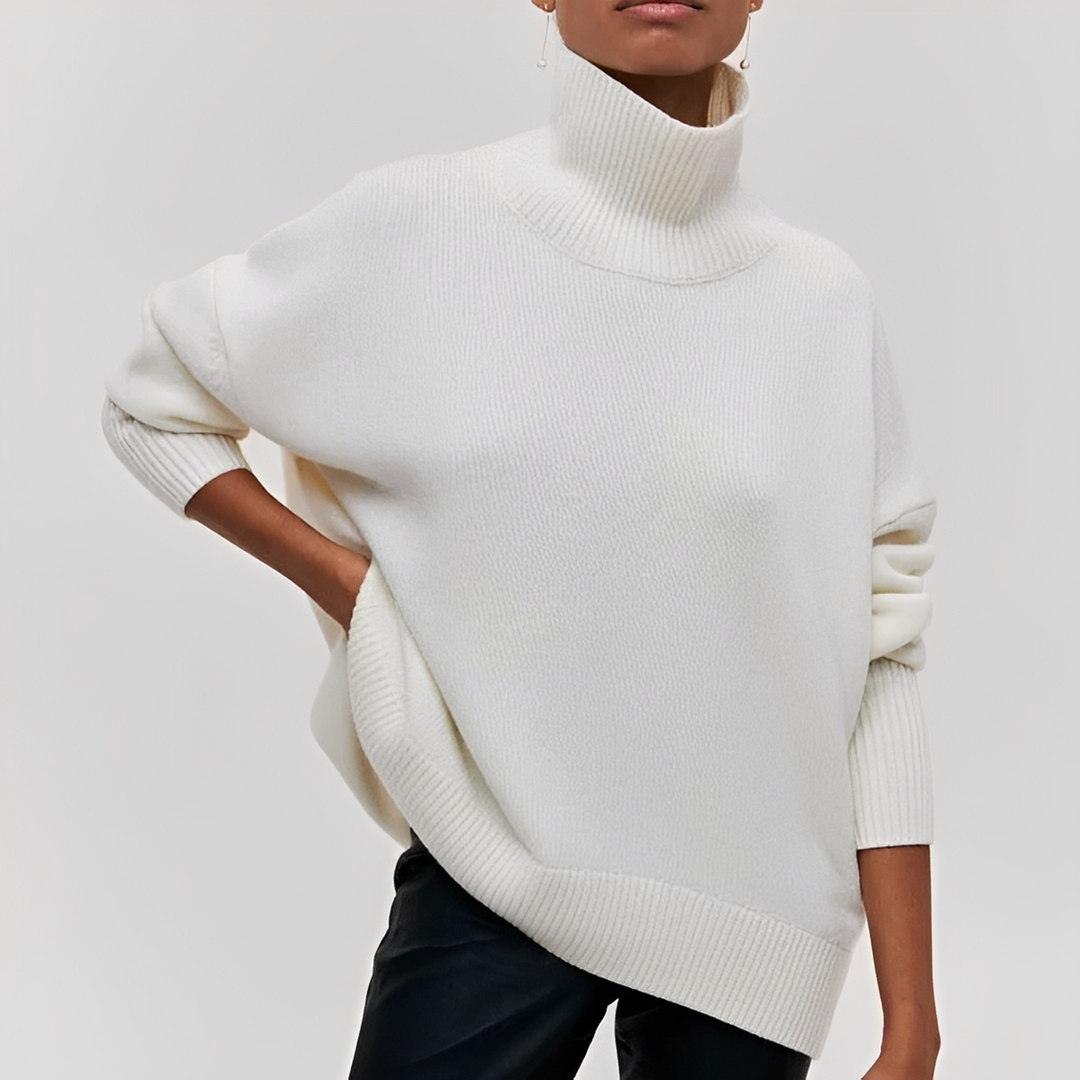 Damen Rollkragenpullover Strickpullover Warm Vielseitig 8