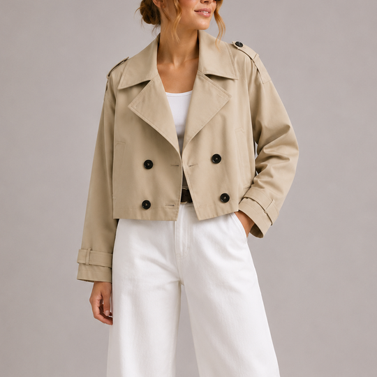 Anouk | Korte trenchcoat voor dames - Beige