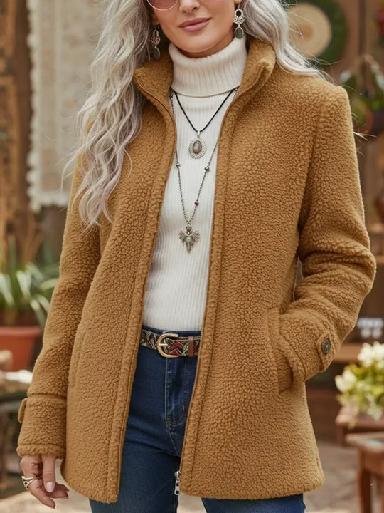 Teddyjacke Damen | Flauschig Warm & Stehkragen 3