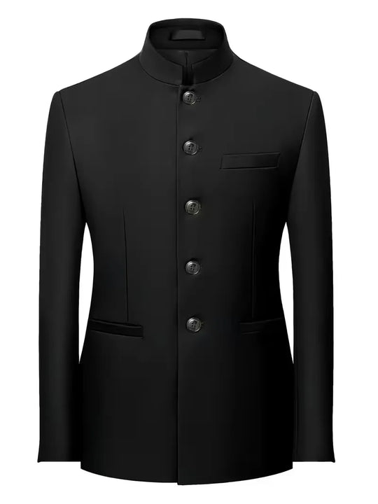 Blazer slim fit met mandarin collar