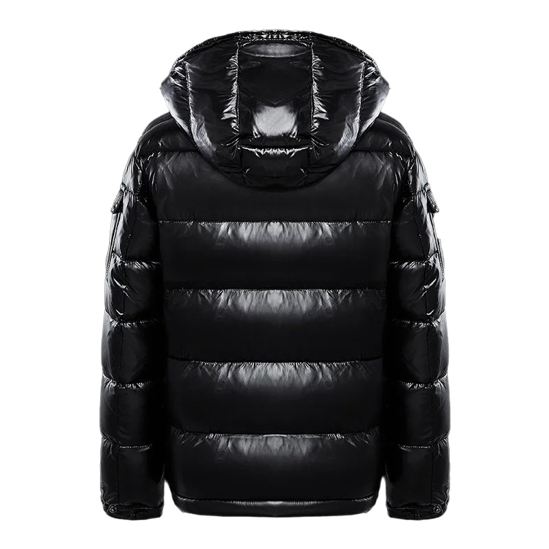 Bart | Glanzende puffer jas voor heren met capuchon - view 3