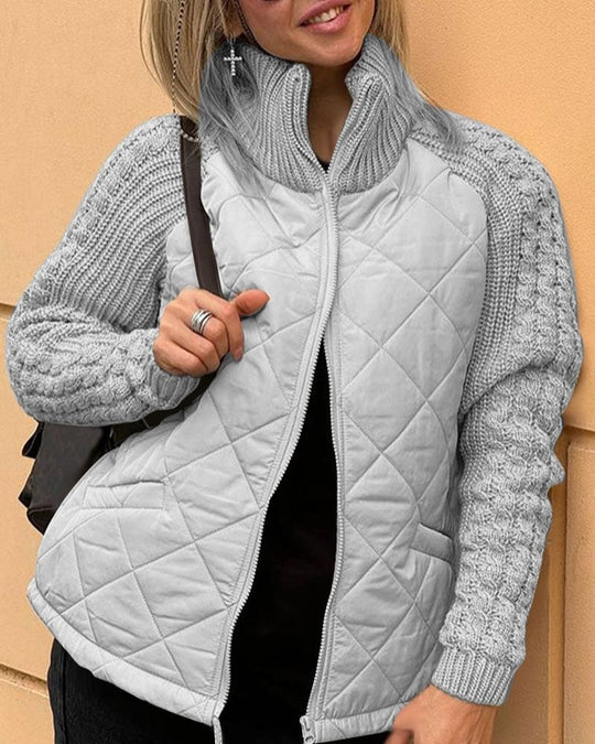 Steppjacke Damen | Rautensteppung & Strickärmel 4