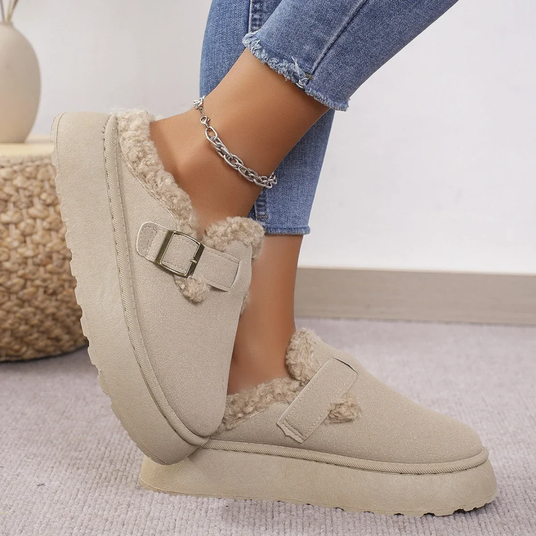 Hausschuhe Damen | Fellfutter & Plateausohle
