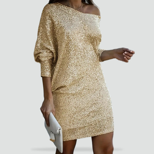 Robe de Soirée pour Femme | Sequins Contrastés, Éblouissante & Festive adapté aux tenues polyvalentes.