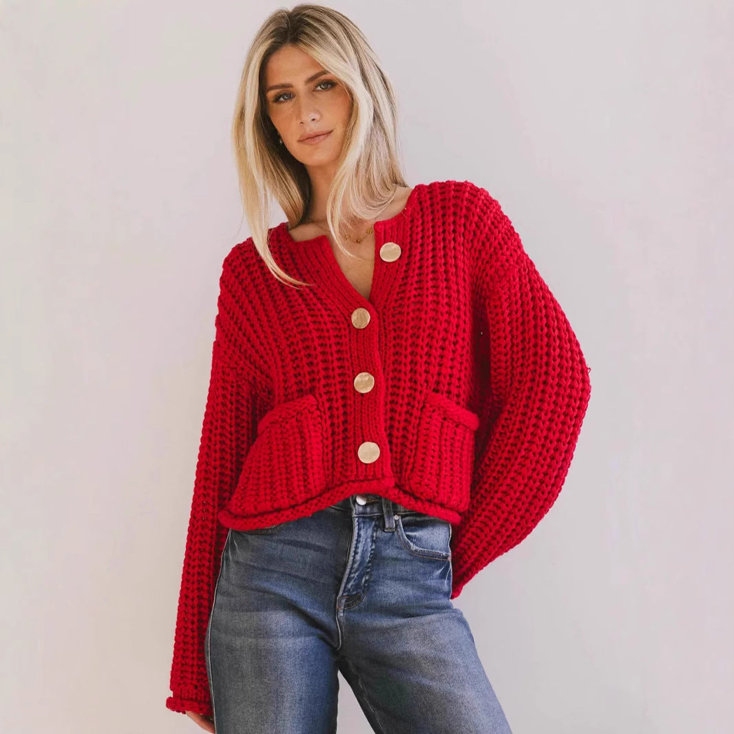 Strickjacke Damen | Knöpfe & Taschen 1