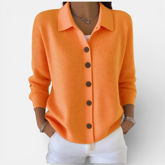Strickbluse Damen | Polokragen & Knopfleiste 14