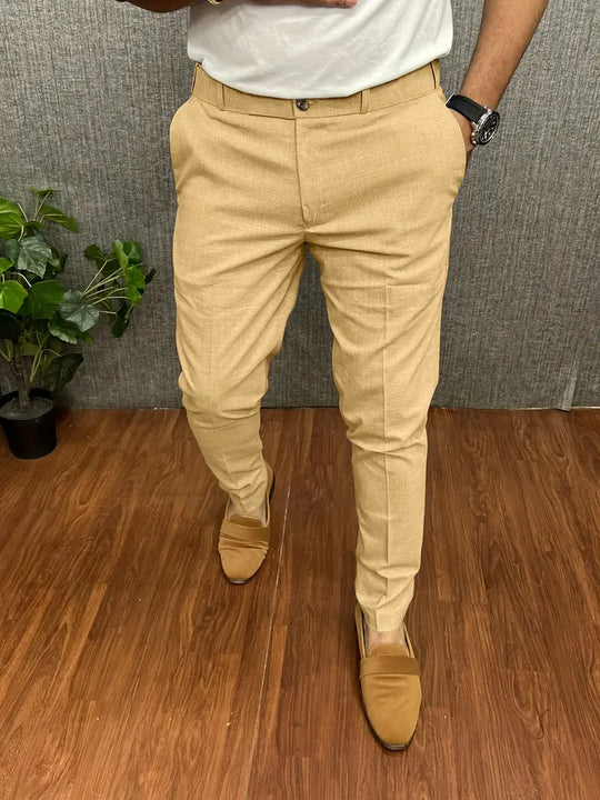 Herren Hose modern gerades Bein elastischer Bund mit Stretch Komfort 9