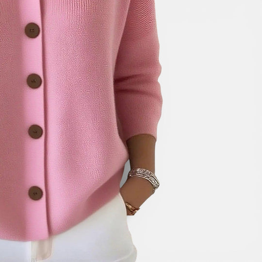 Strickbluse Damen | Polokragen & Knopfleiste 13