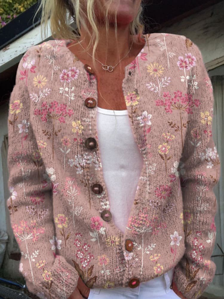Vest Dames | Bloemenprint & Zachte Warmte 3