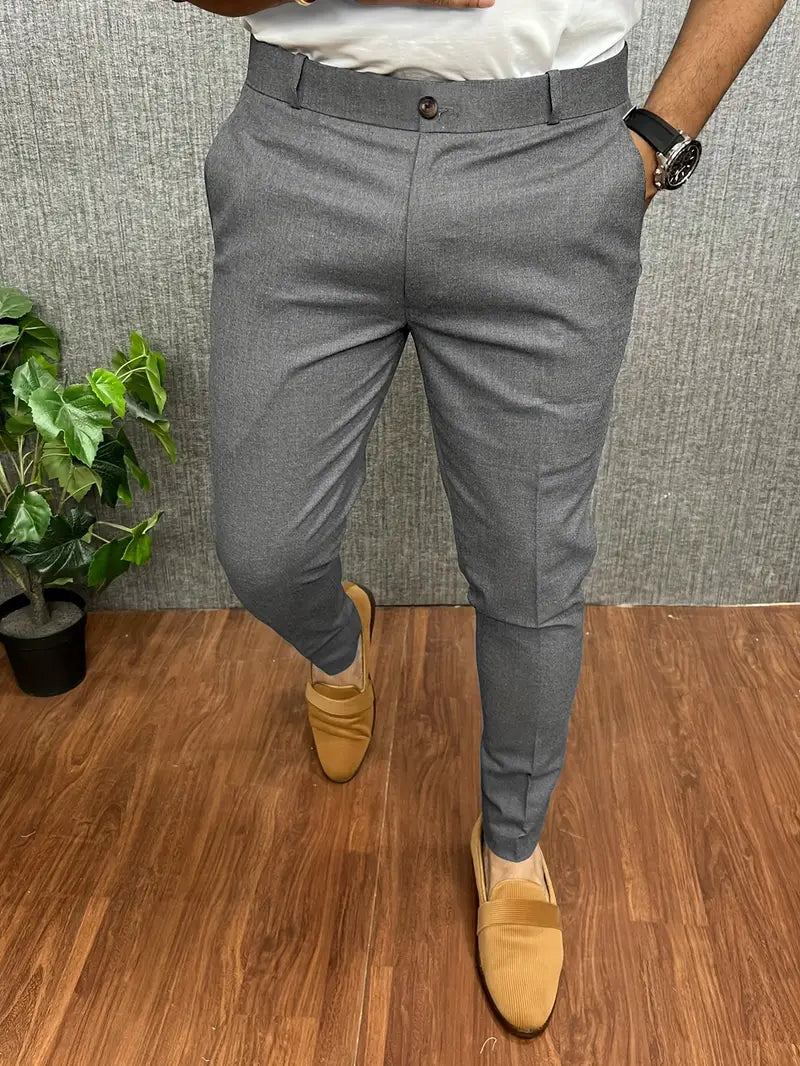 Herren Hose modern gerades Bein elastischer Bund mit Stretch Komfort 2