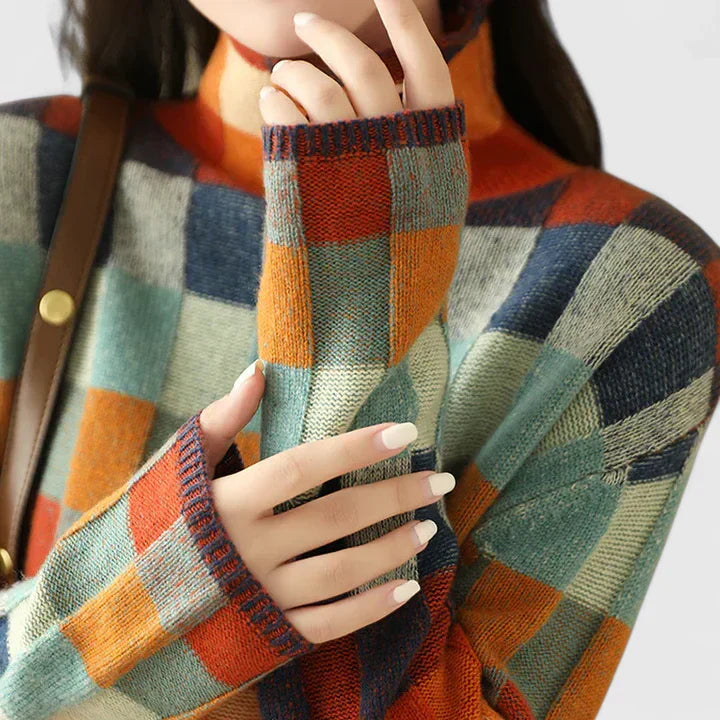 Ruitpatroon Trui Dames | Retro Print & Comfortabele Pasvorm 3