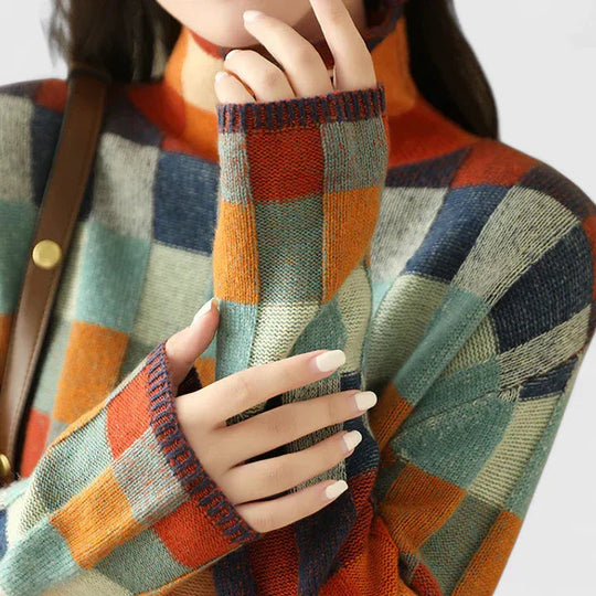 Ruitpatroon Trui Dames | Retro Print & Comfortabele Pasvorm 3