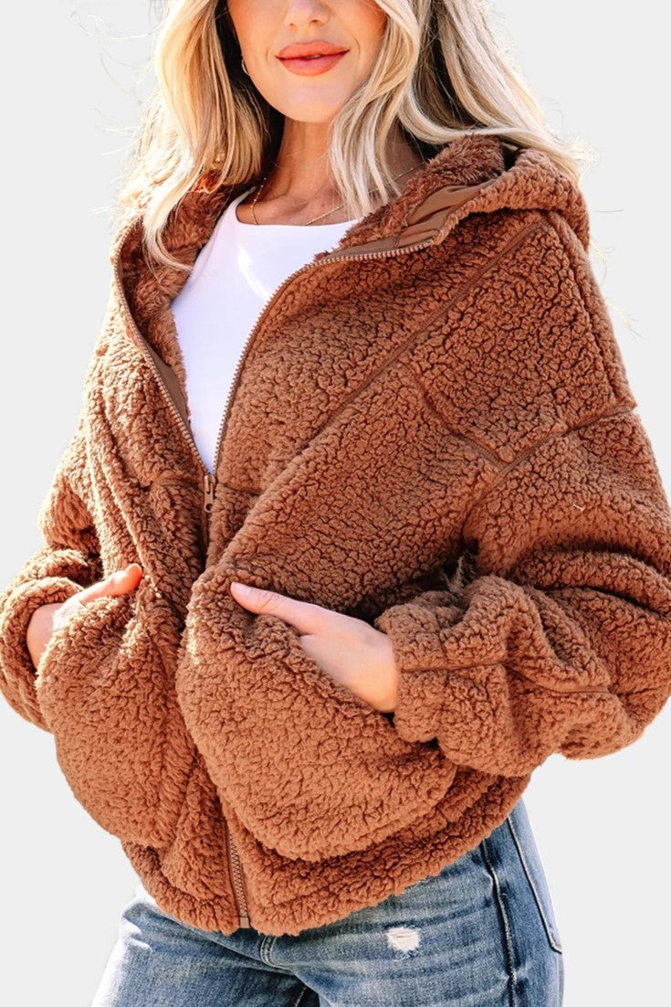 Teddyjacke Damen | Kapuze & Warm Gefüttert 2