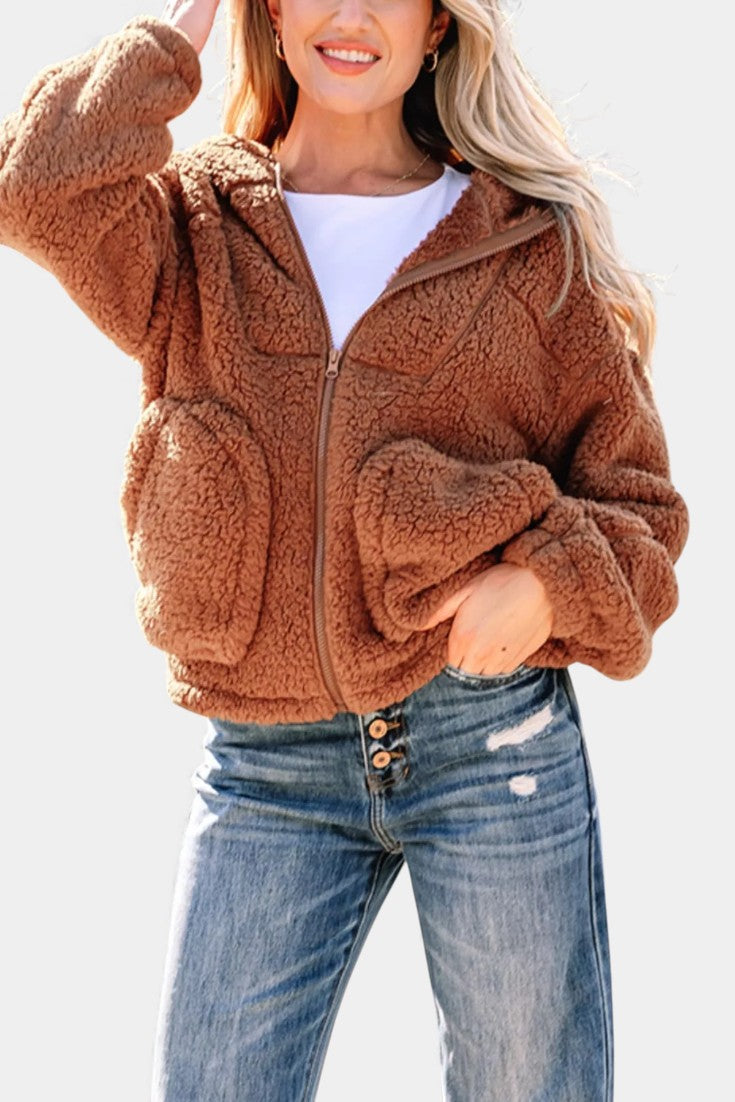 Teddyjacke Damen | Kapuze & Warm Gefüttert 3