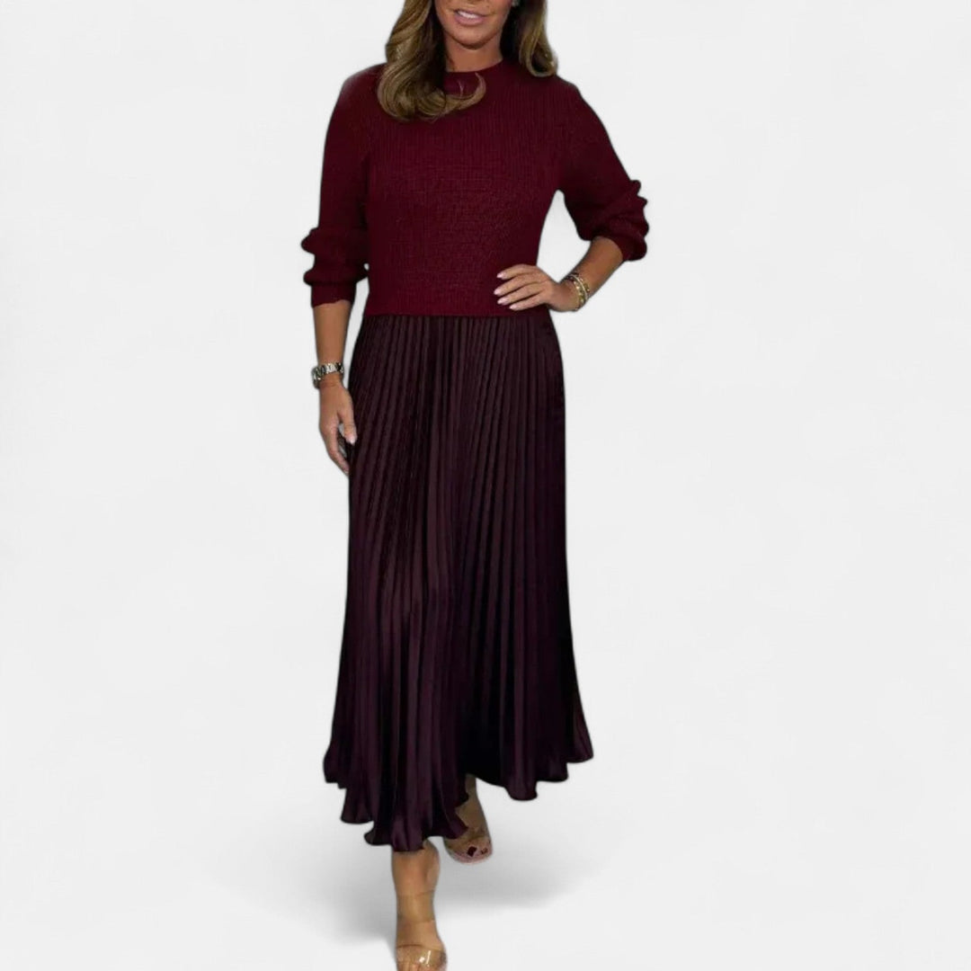 Pulloverkleid Damen | Plissee & Maxi-Länge