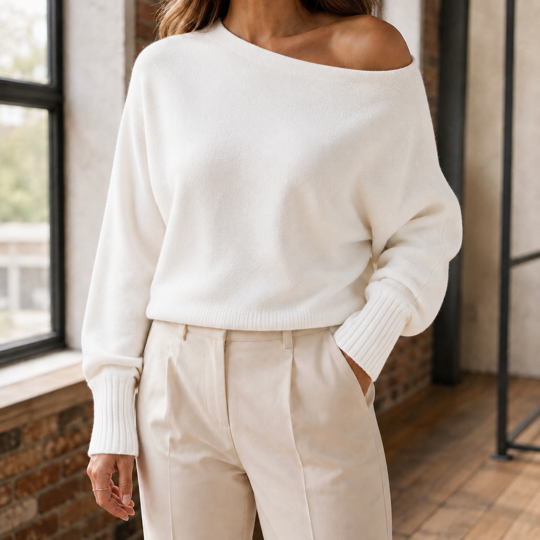 Pullover Damen | Schulterfrei & Asymmetrisch