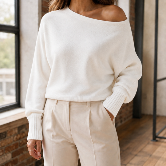 Pullover Damen | Schulterfrei & Asymmetrisch