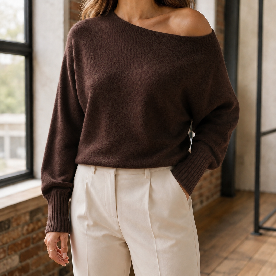 Pullover Damen | Schulterfrei & Asymmetrisch