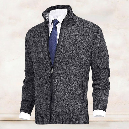 John | Elegant heren vest met rits, kraag en zakken in de kleur Beige voor heren in stijl ideaal voor de herfst.