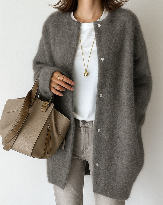 Cardigan Dames Gebreid Knopen | Herfst Winter