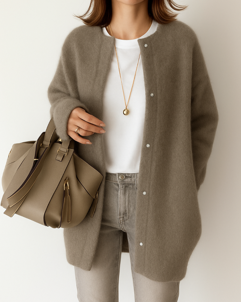 Cardigan Dames Gebreid Knopen | Herfst Winter