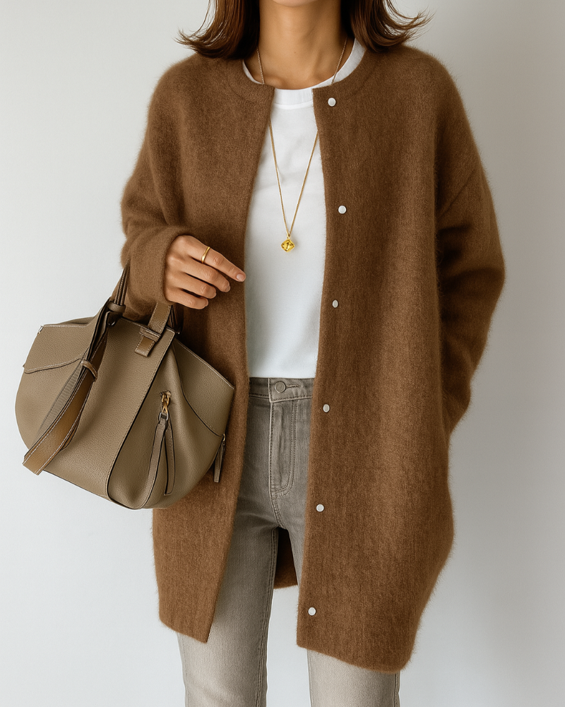 Cardigan Dames Gebreid Knopen | Herfst Winter