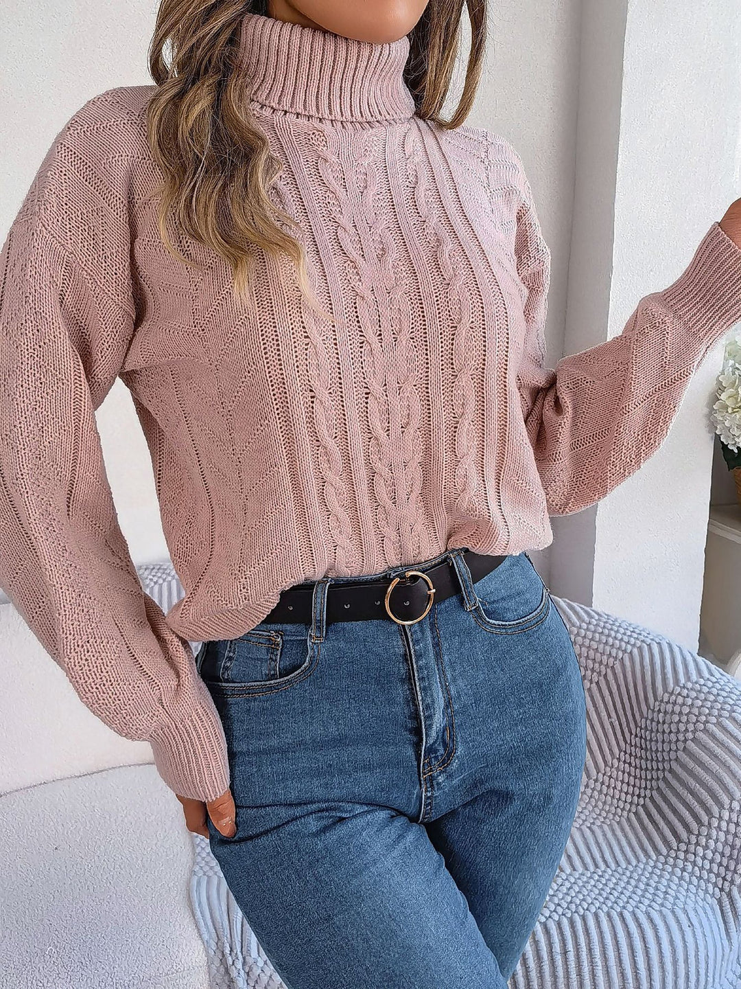 Zopfpullover Damen | Rollkragen & Zopfmuster