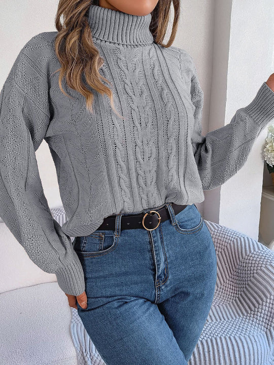 Zopfpullover Damen | Rollkragen & Zopfmuster