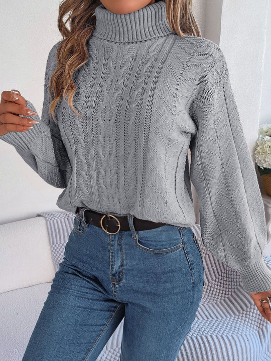 Zopfpullover Damen | Rollkragen & Zopfmuster