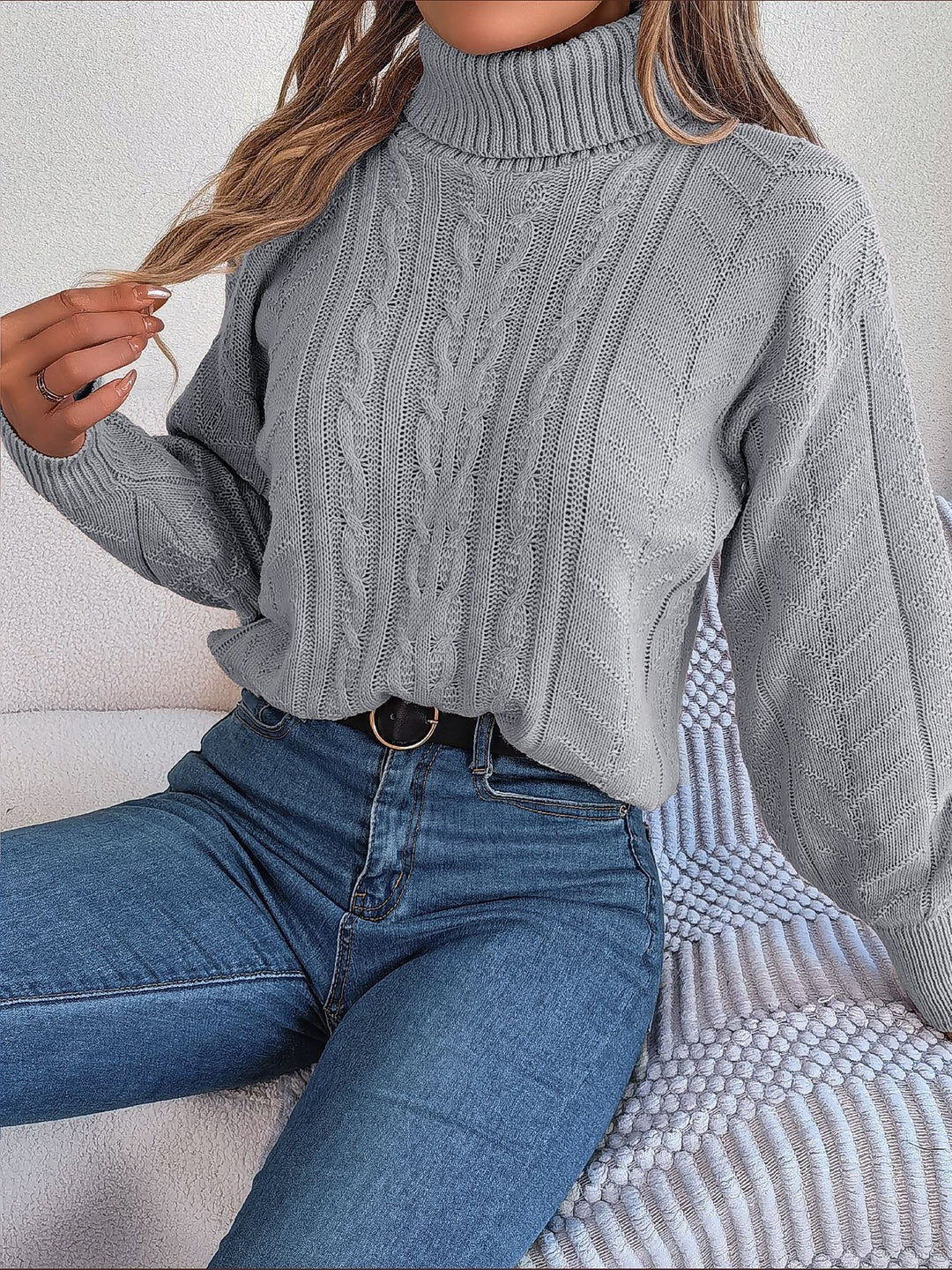 Zopfpullover Damen | Rollkragen & Zopfmuster