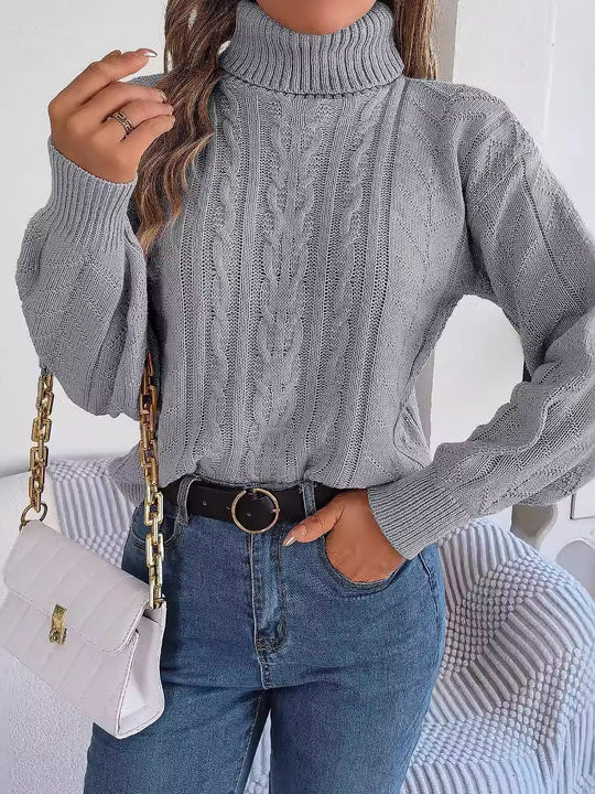 Zopfpullover Damen | Rollkragen & Zopfmuster