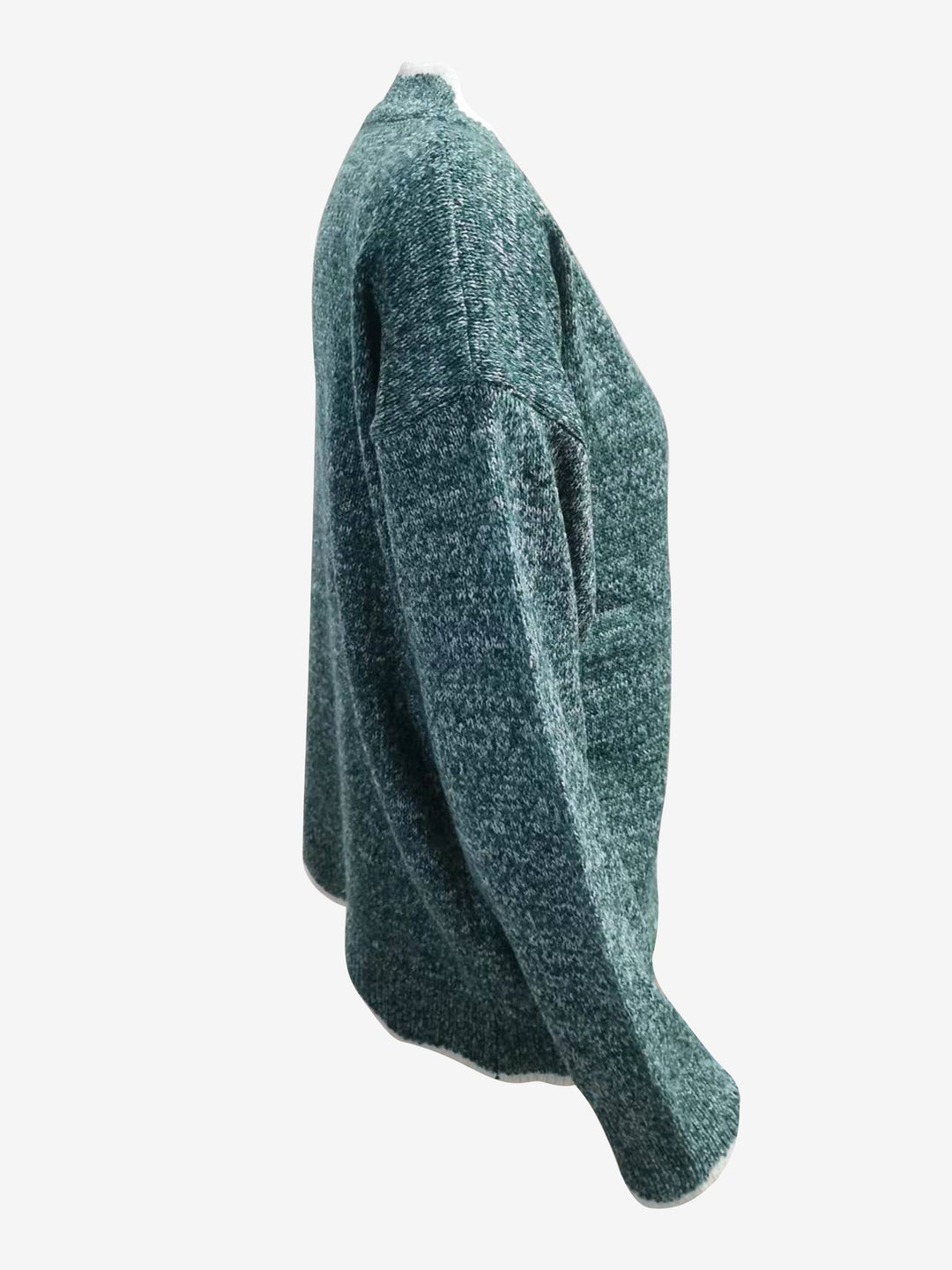 Strickpullover Damen | V-Ausschnitt mit Wellenkante 21