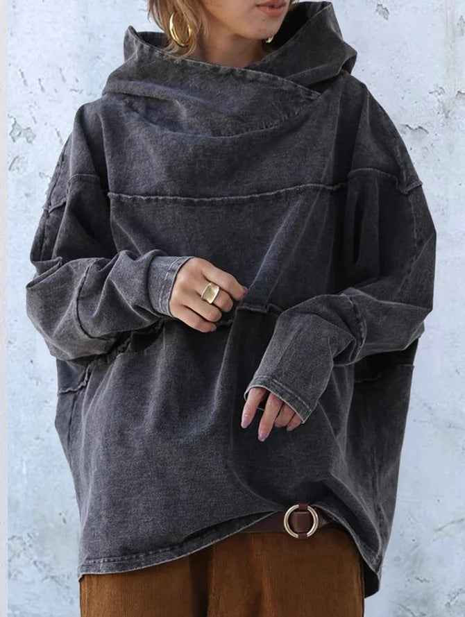 Oversized Hoodie Damen | Asymmetrische Kapuze & Waschung 4