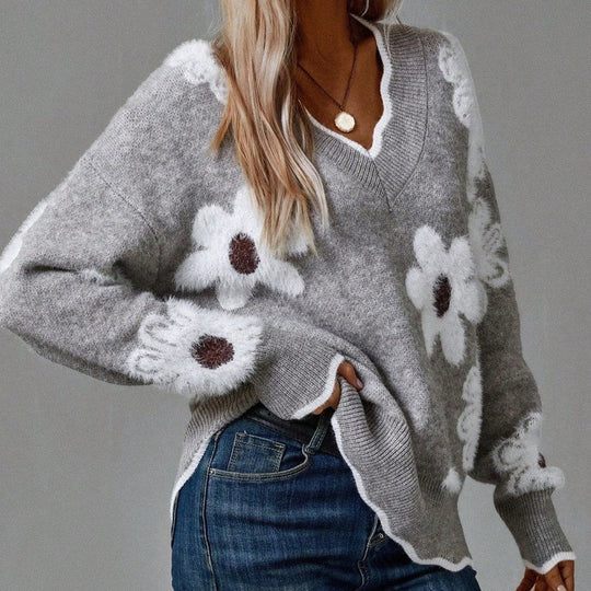 Pullover Damen | V-Ausschnitt & Lockere Passform