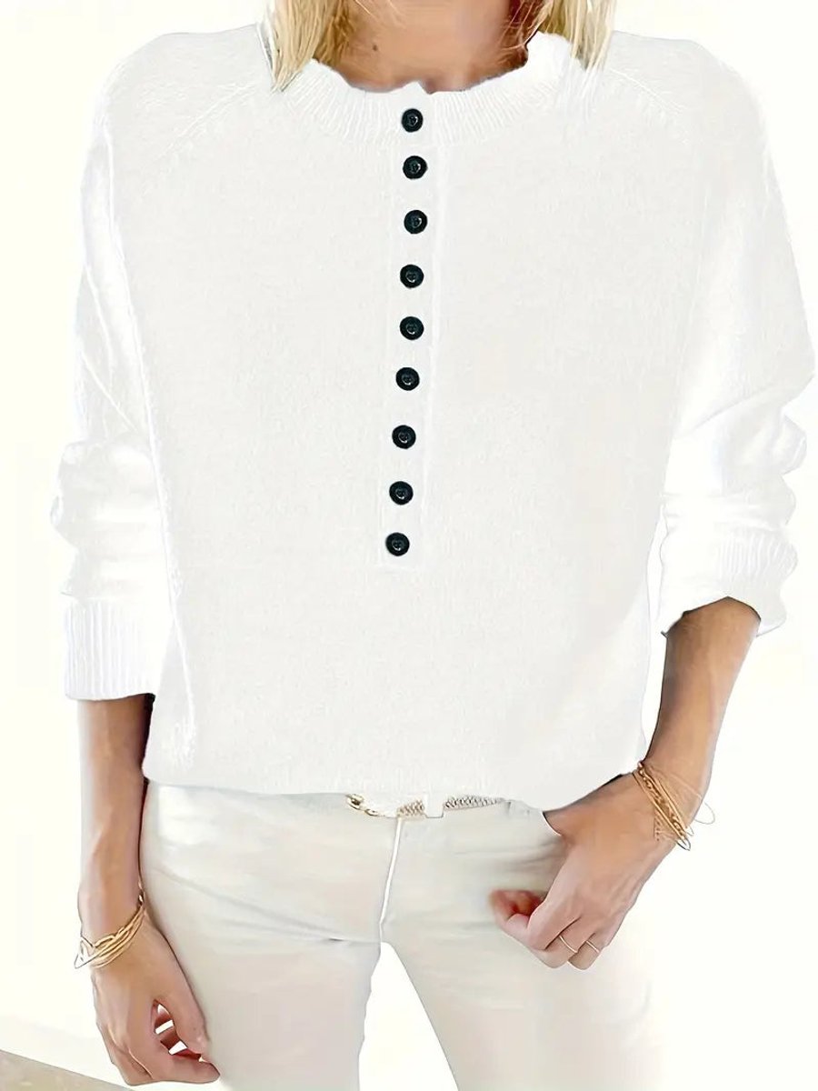 Strickpullover Damen | Knopfleiste & Weicher Strick 9