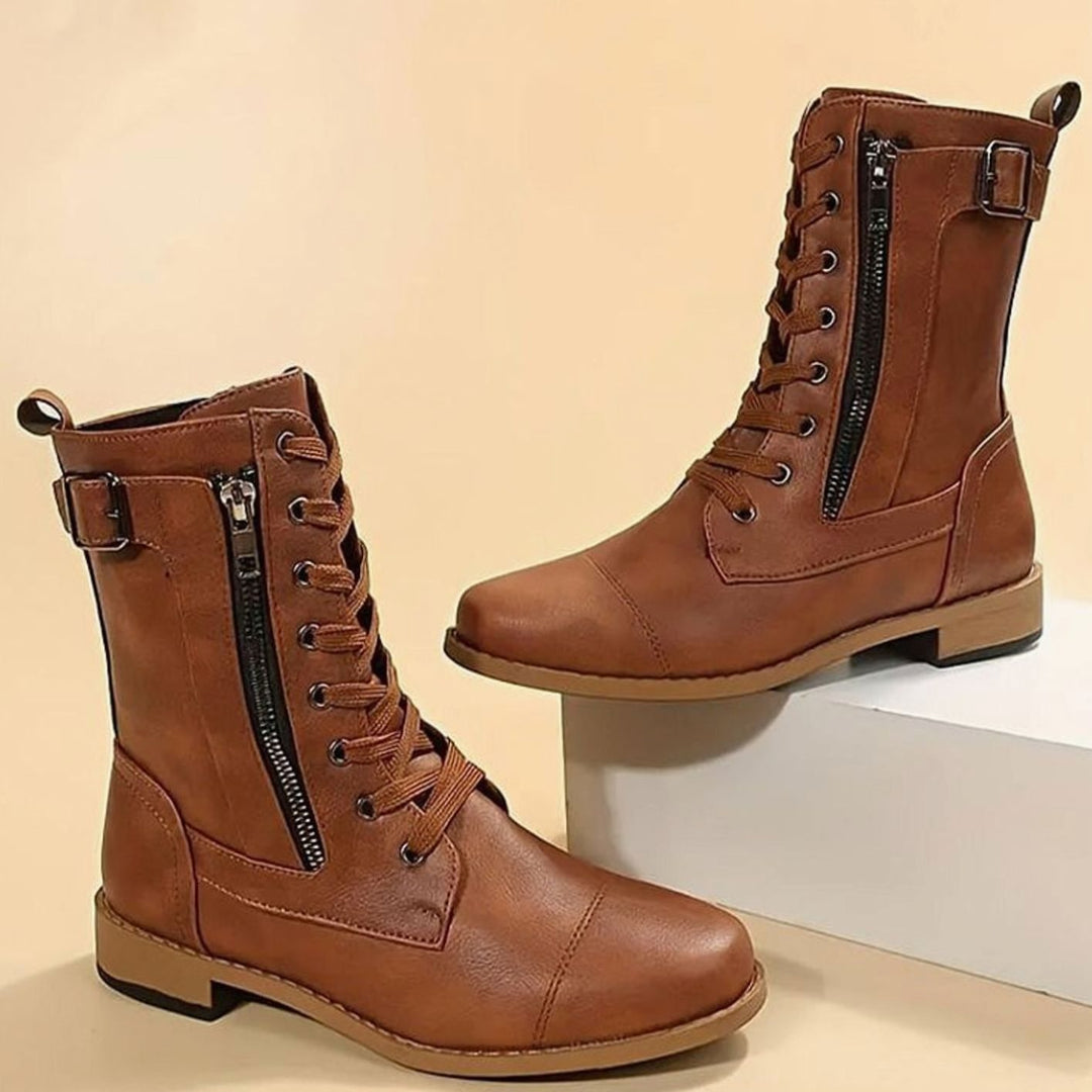 Schnürboots Damen | Seitenreißverschluss & Blockabsatz 11