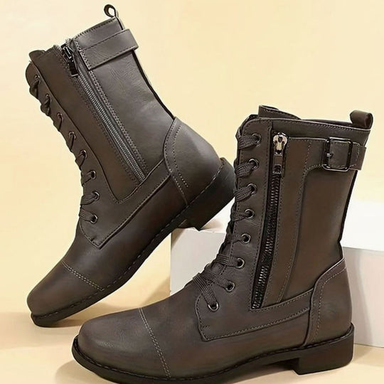 Schnürboots Damen | Seitenreißverschluss & Blockabsatz 13