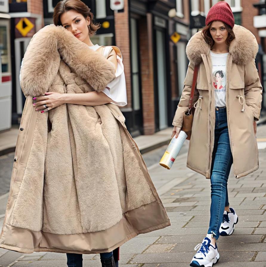 Langer Parka Damen | Plüschfutter & Taillenkordel 2