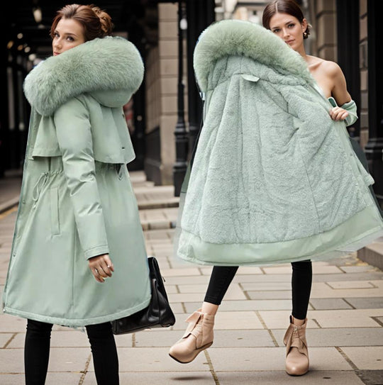Langer Parka Damen | Plüschfutter & Taillenkordel 4